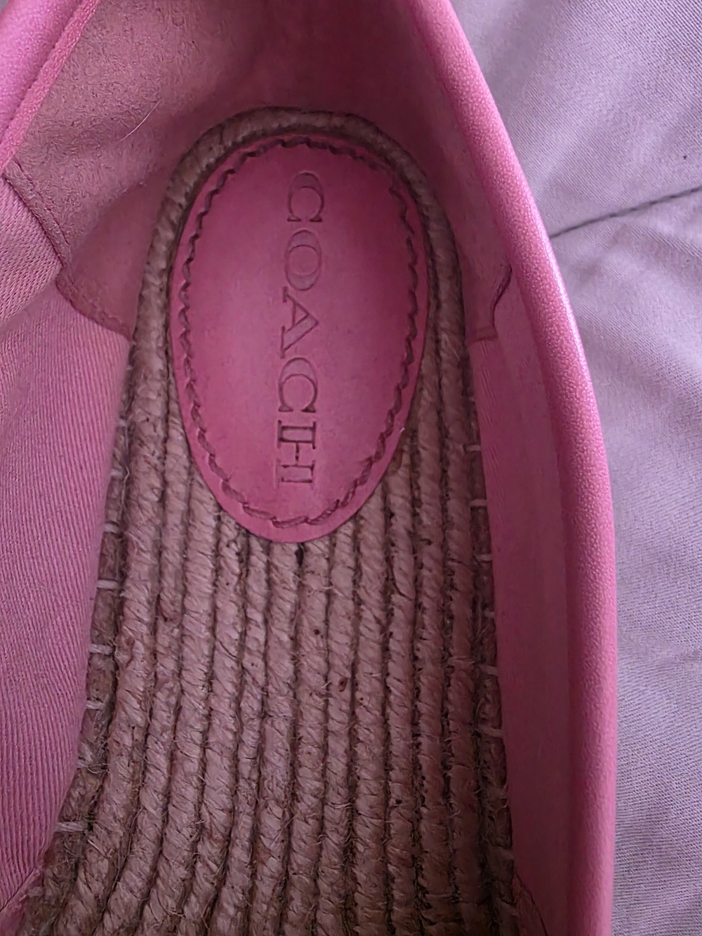 Coach Pink Carson Leather Espadrille Flats - Picture 4 of 4